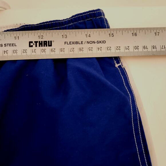 PBX Basics Swim Trunks Shorts Blue White Speed Dry Cargo men small size - Picture 5 of 6